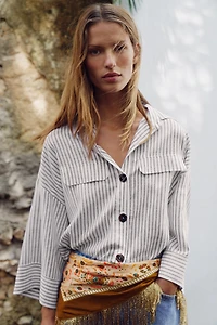 CHEMISE À RAYURES AVEC LIN