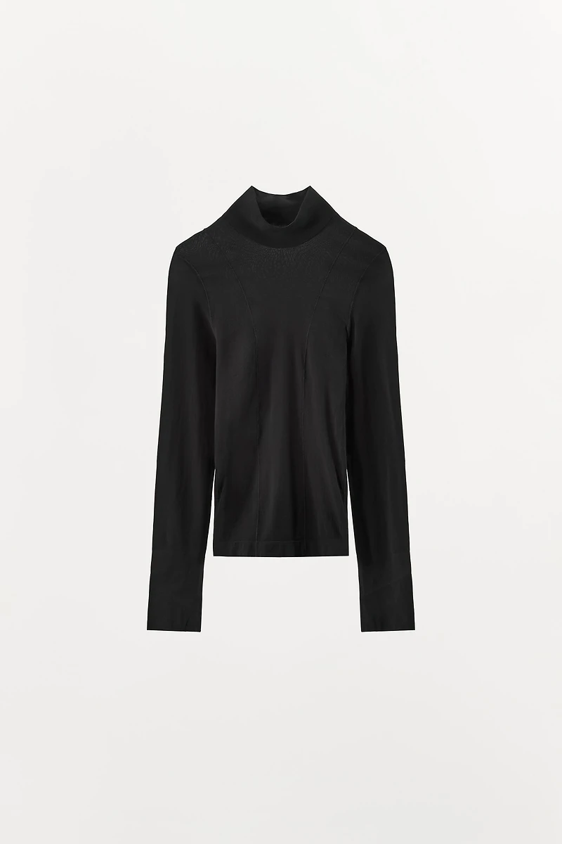 HIGH NECK TOP WITH POLYAMIDE