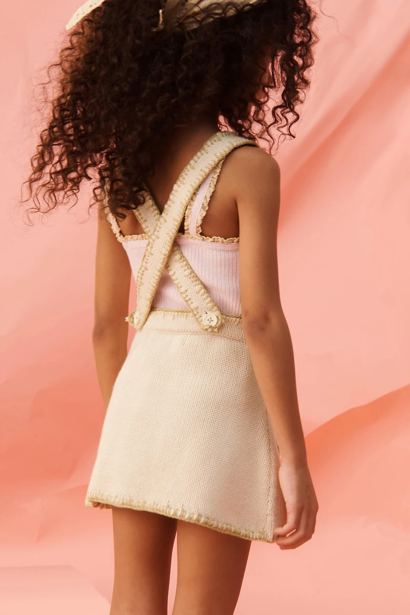 LIMITED EDITION EMBROIDERED CROSS-STITCH KNIT PINAFORE DRESS