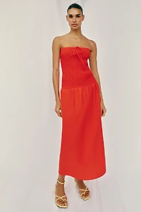 ROBE MI-LONGUE NID D'ABEILLE