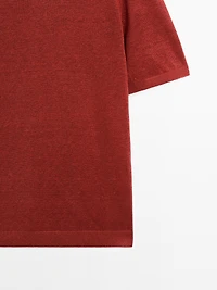 T-shirt en maille à manches courtes 100 % lin