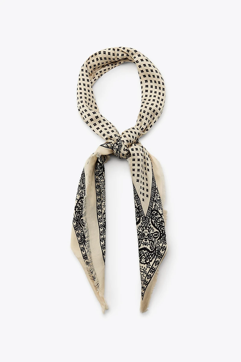 PRINTED SATIN BANDANA