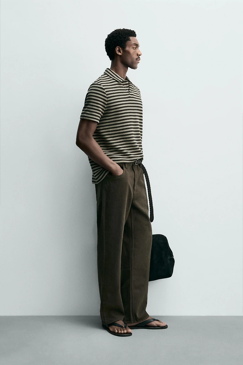 REGULAR FIT TEXTURED POLO