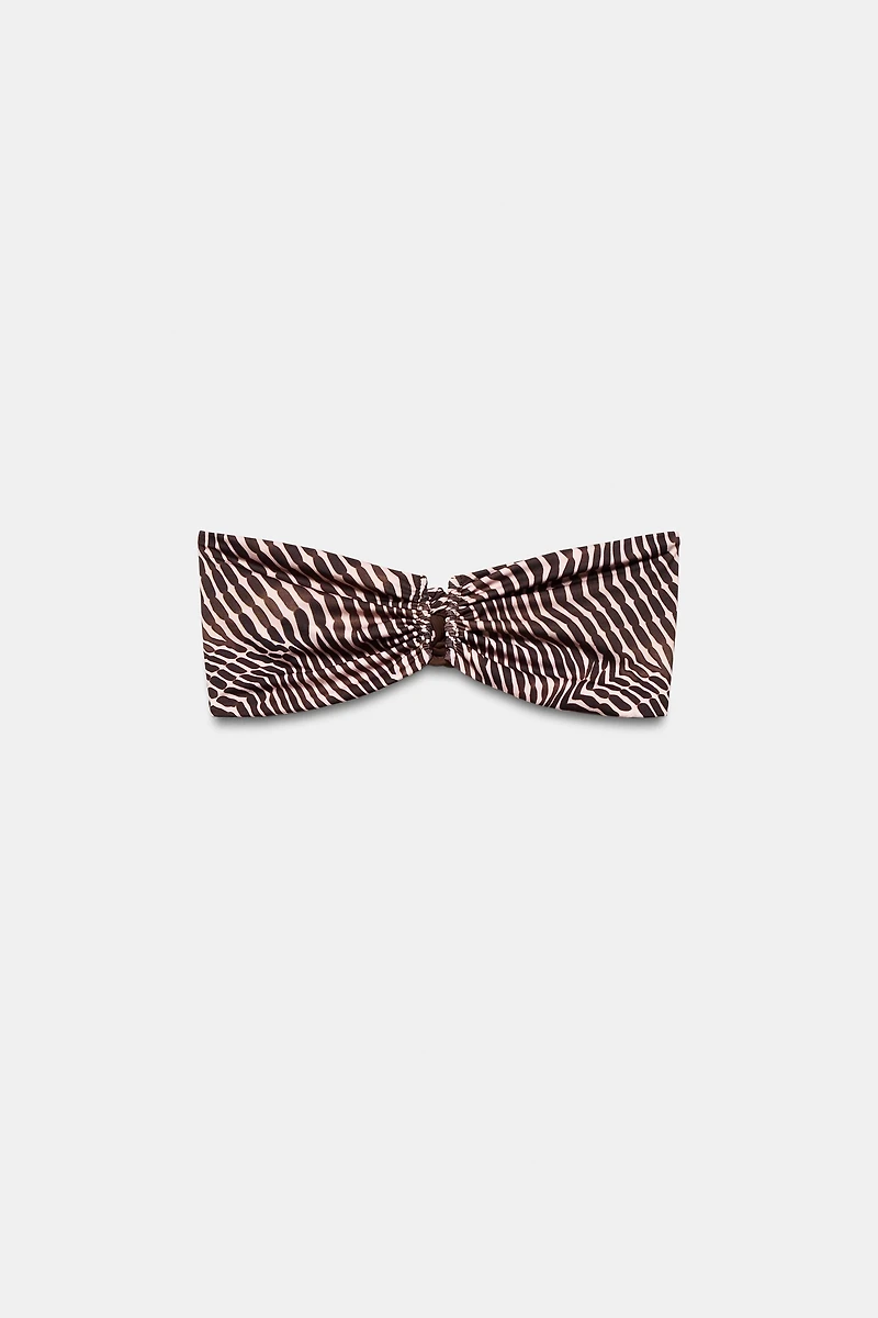 HAUT DE BIKINI BANDEAU RÉVERSIBLE IMPRIMÉ