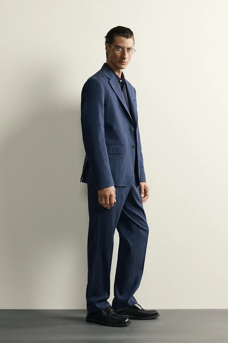 LINEN - WOOL REGULAR FIT SUIT BLAZER
