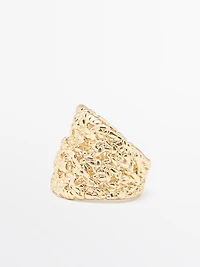Bague texturée tressée