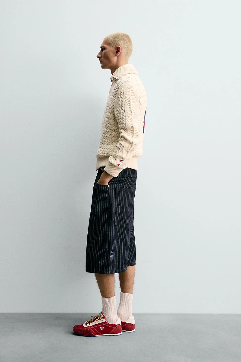 JACQUARD CABLE KNIT CARDIGAN CHAMPION ® X ZARA