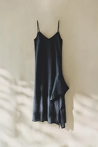 ASYMMETRIC LINEN BEACH DRESS
