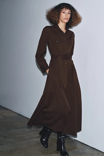 ZW COLLECTION BELTED SHIRT DRESS