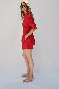 LINEN BELTED SAFARI JACKET