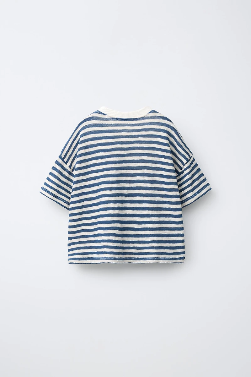 T-SHIRT RAYURES BRODÉ
