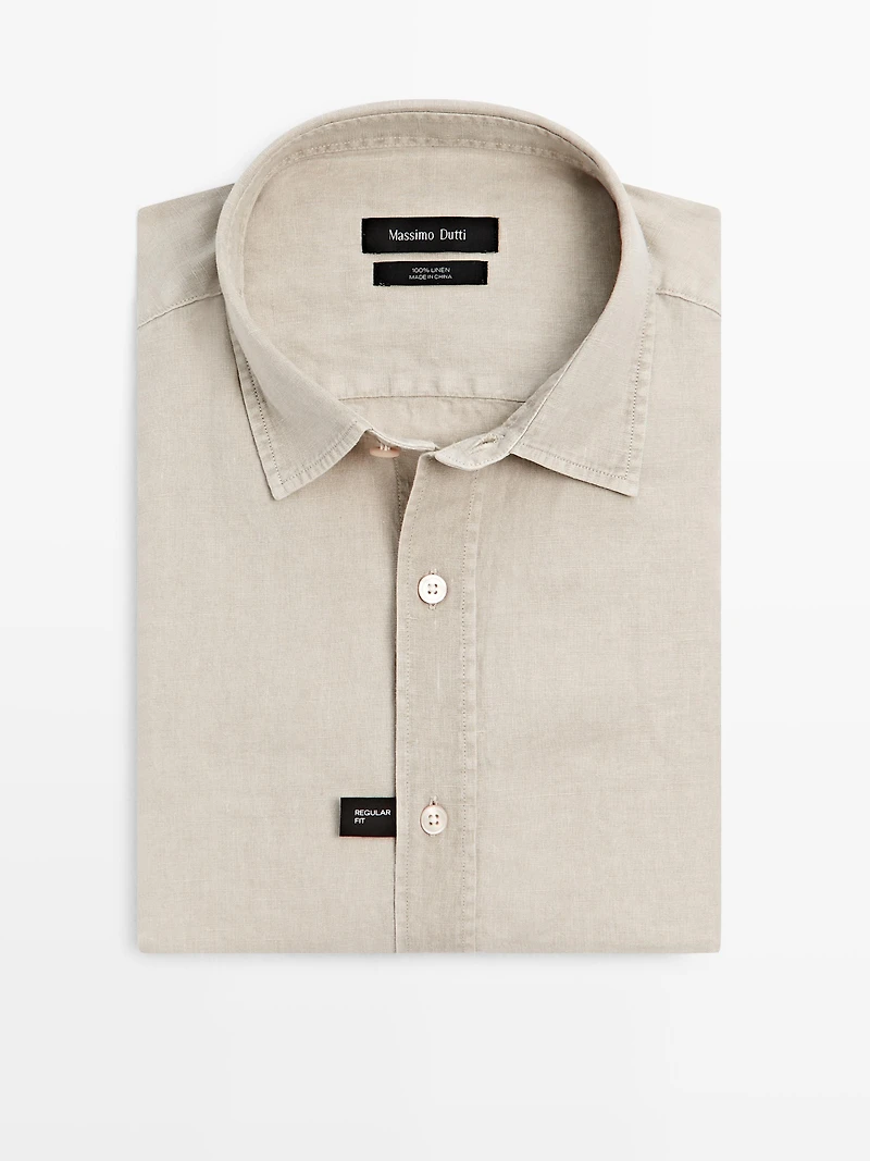 Regular fit shirt with maltinto finish