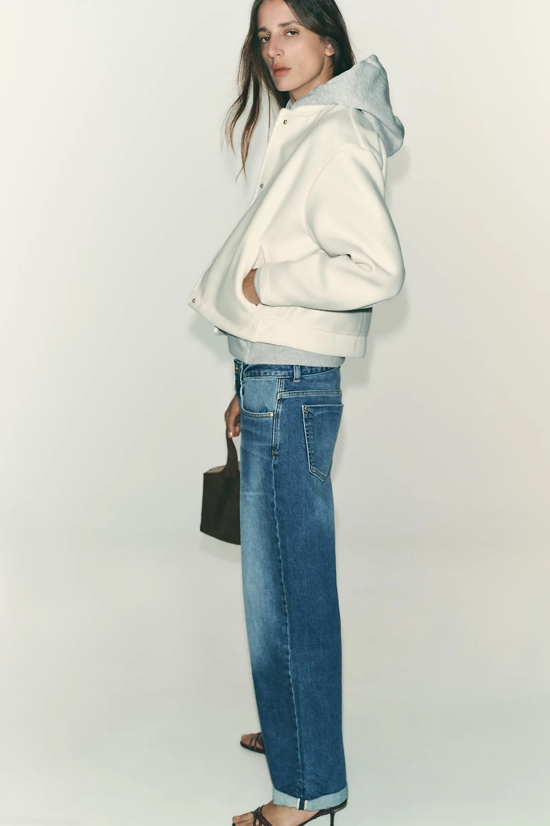 SOFT BOMBER JACKET WITH GOLDEN BUTTONS