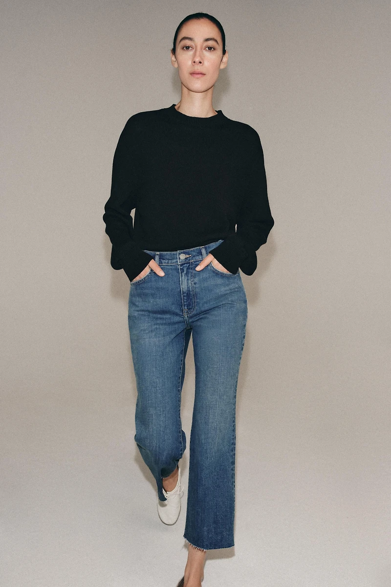 ZW COLLECTION MID-RISE CROPPED FLARE JEANS