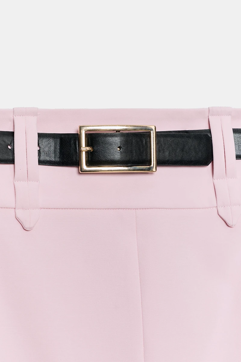 BELTED PENCIL MIDI SKIRT