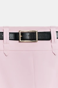 BELTED PENCIL MIDI SKIRT