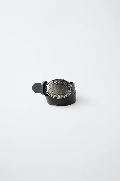 CEINTURE 100 % CUIR À BOUCLE OVALE