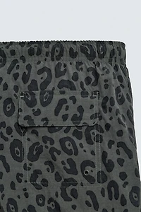 ANIMAL PRINT SHORT SWIMSUIT