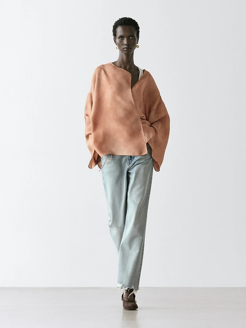 Flowing surplice blouse