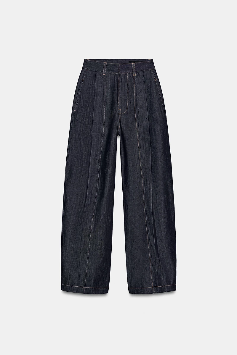 ZW COLLECTION HIGH WAISTED BALLOON PLEATED JEANS