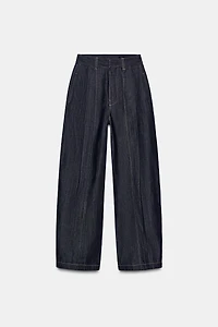 ZW COLLECTION HIGH WAISTED BALLOON PLEATED JEANS