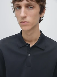 Polo à manches longues et bords-côtes