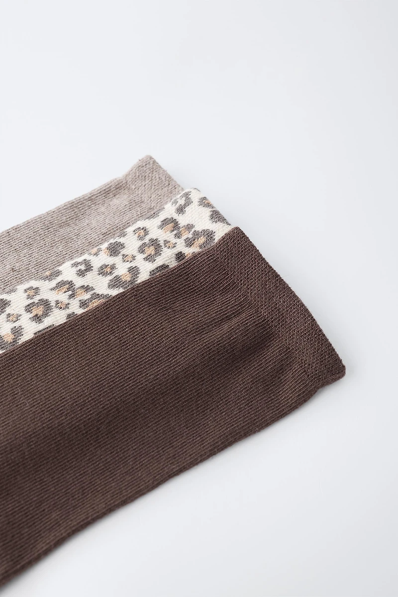 THREE-PACK ANIMAL PRINT CREW SOCKS