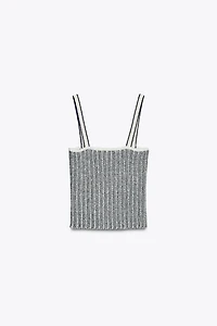 TOP EN MAILLE COUPÉ RAYURES