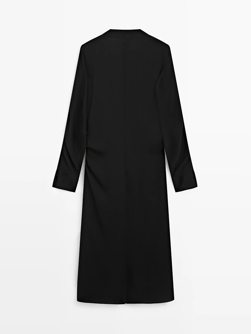Flowing wrap dress with tie - STUDIO