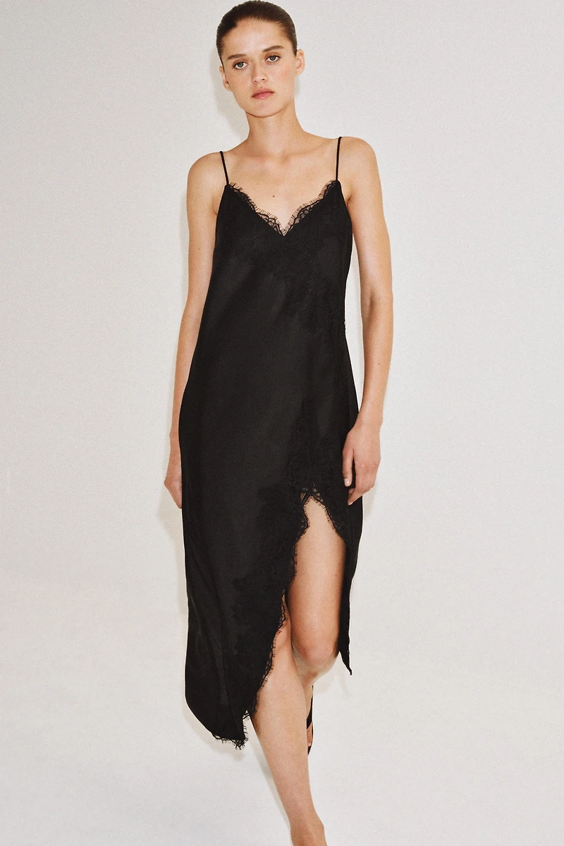 ROBE SATINÉE DENTELLE ZW COLLECTION