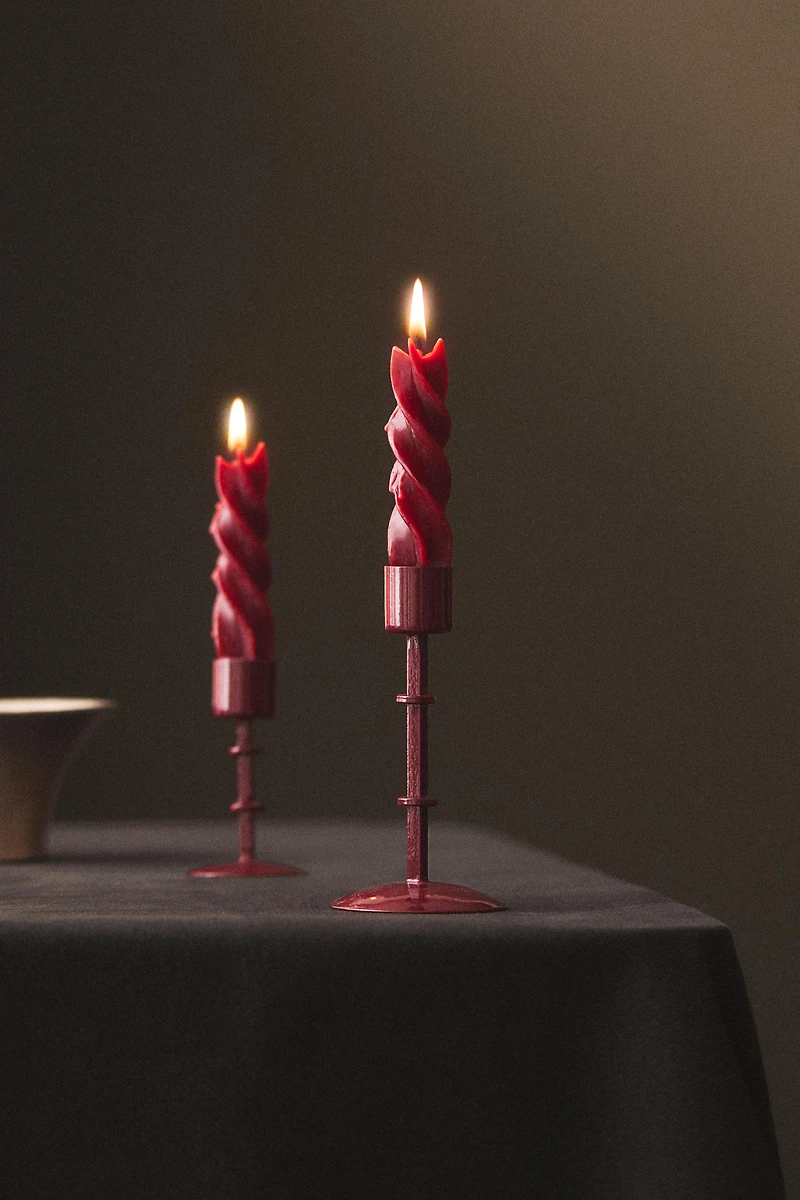 TALL METAL CHRISTMAS CANDLESTICK