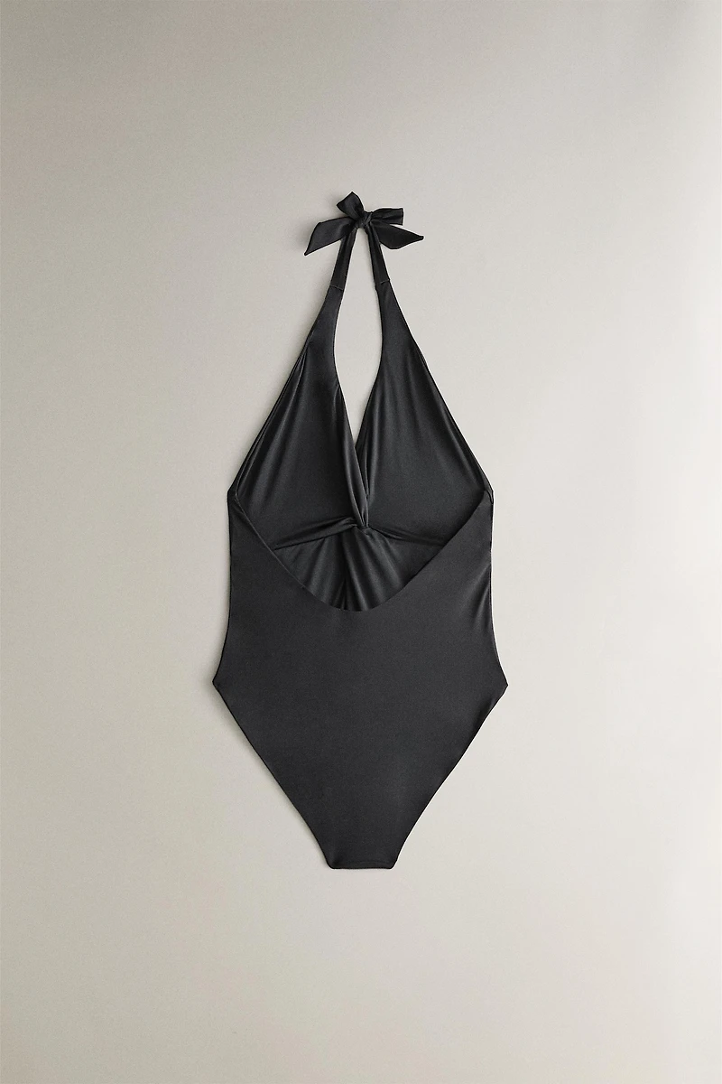 HALTER NECK TIE BEACH SWIMSUIT
