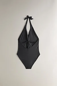 HALTER NECK TIE BEACH SWIMSUIT