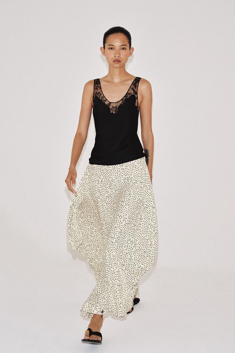 ZW COLLECTION DRAPED PRINTED PANTS