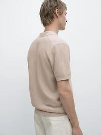 Jacquard knit polo sweater