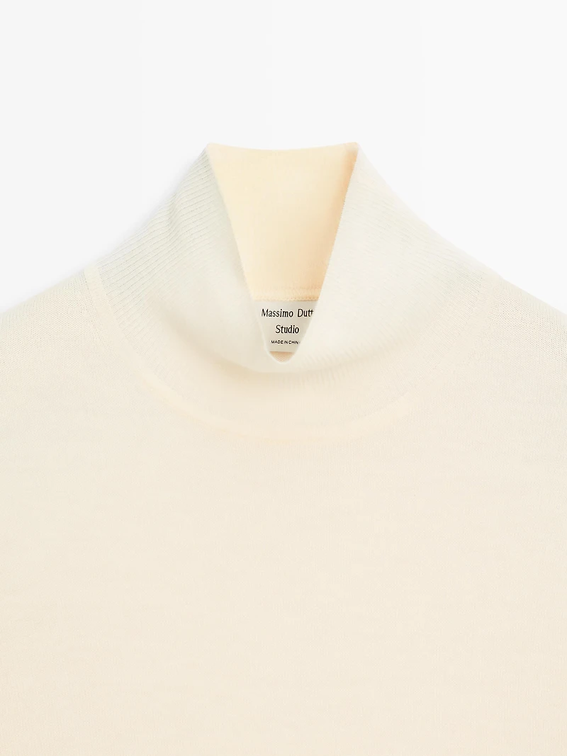 Wool mock turtleneck knit sweater - STUDIO