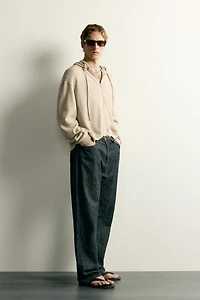 RELAXED FIT KNIT HOODIE