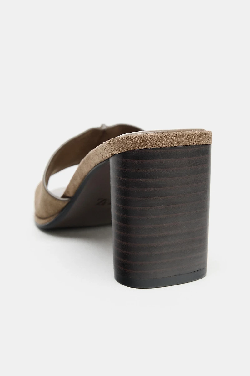 SUEDE HEEL SANDALS