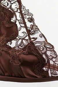 SATIN LACE TRIANGLE BRALETTE