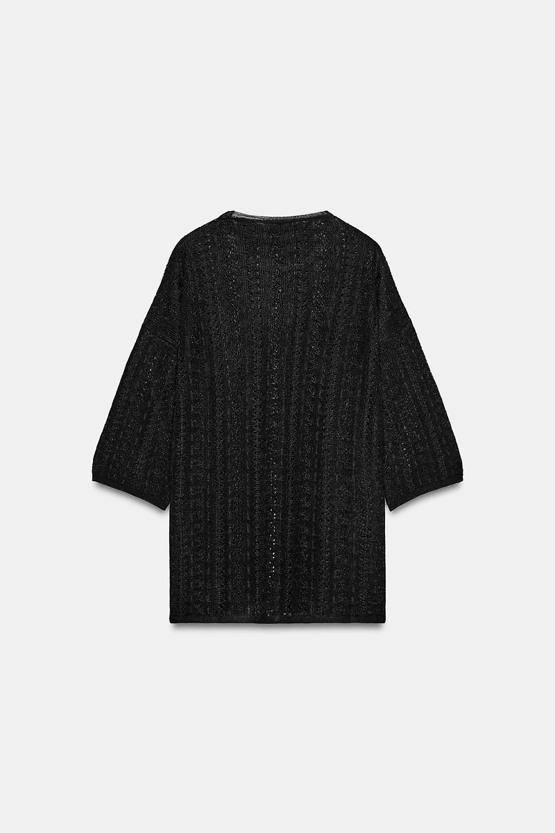 POINTELLE KNIT TOP WITH CUT-OUTS