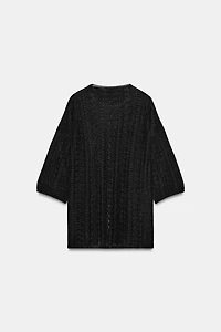 POINTELLE KNIT TOP WITH CUT-OUTS