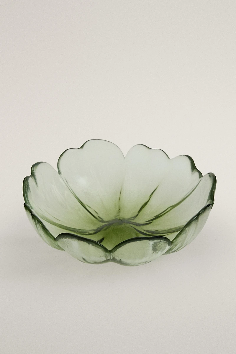 FLORAL GLASS BOWL