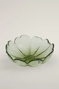 FLORAL GLASS BOWL