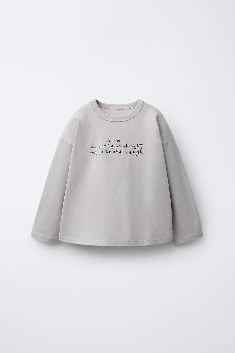 EMBROIDERED TEXT T-SHIRT