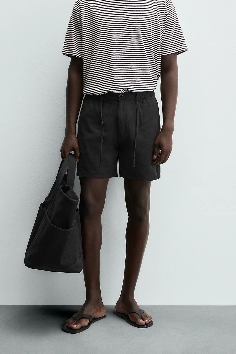 LINEN BLEND SHORTS