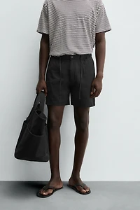 LINEN BLEND SHORTS