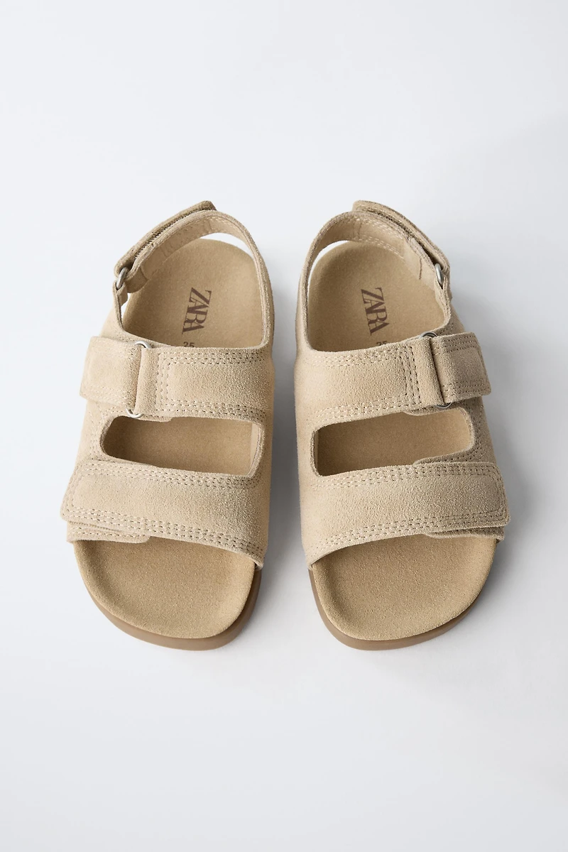 SANDALES EN CUIR À DOUBLE BRIDE