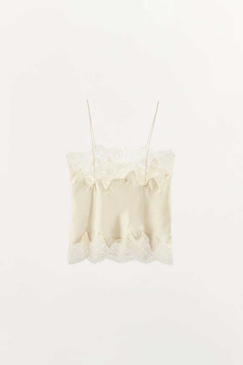 SATIN LACE CAMISOLE TOP