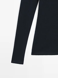 Long sleeve knit V-neck polo shirt