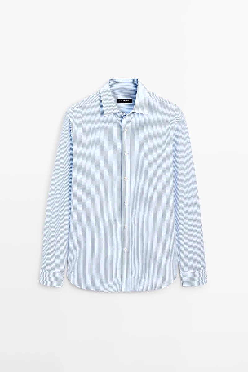 Chemise à rayures regular fit 100 % coton